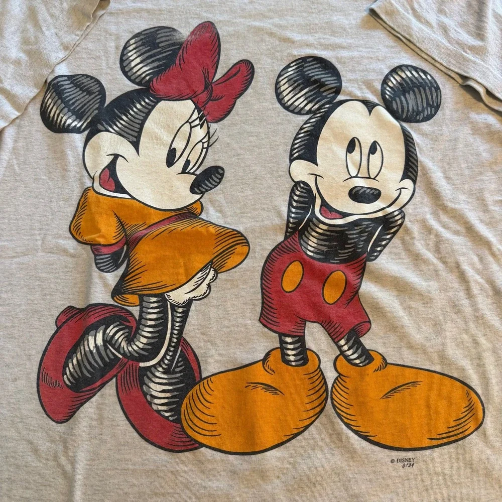 Vintage Mickey Unlimited Jerry Leigh Mickey Minnie Mouse Shirt Grey XL OSFA 90s
